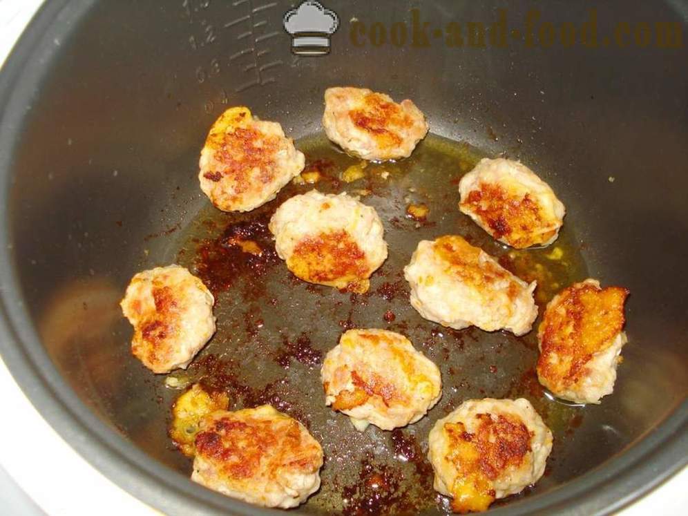 Boulettes de viande de poulet au fromage dans multivarka - comment faire cuire des hamburgers à multivarka, étape par étape des photos de recettes
