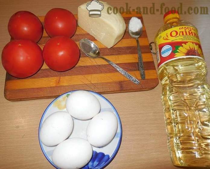 Œufs brouillés ou originaux tomates dans une tomate délicieux avec des œufs et du fromage - comment faire cuire des œufs brouillés, photos étape par étape recette