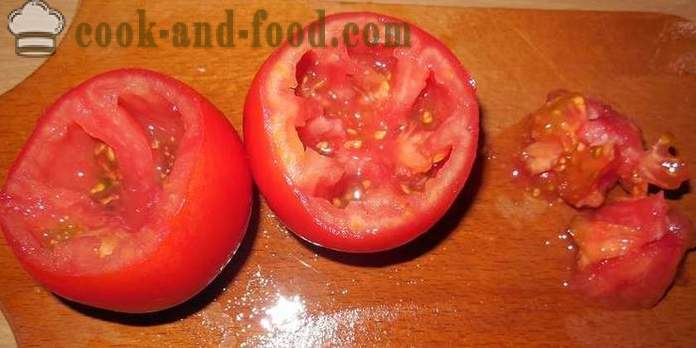 Œufs brouillés ou originaux tomates dans une tomate délicieux avec des œufs et du fromage - comment faire cuire des œufs brouillés, photos étape par étape recette