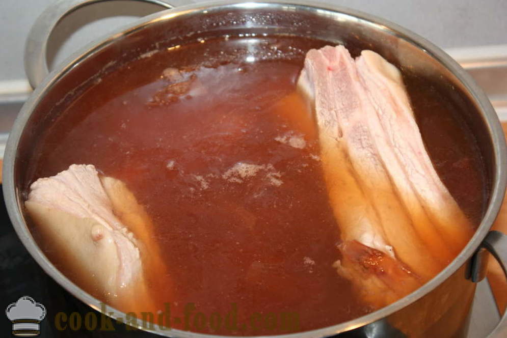 Bacon dans la peau d'oignon - comment faire cuire le bacon dans des pelures d'oignon, étape par étape des photos de recettes
