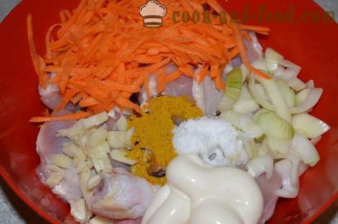 Cuisse de poulet dans multivarka avec des légumes et sauce - à la fois délicieux à cuire pilons de poulet à multivarka, photos étape par étape recette