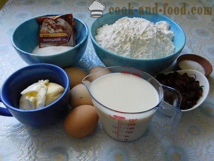 Gâteau au beurre avec des raisins secs - comment faire cuire un gâteau aux raisins - une étape par étape des photos de recettes