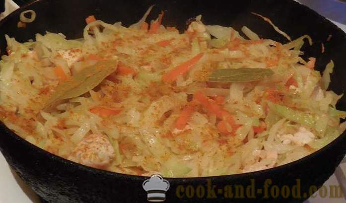 Chou braisé au poulet, des légumes et curry - comment faire cuire le chou sauce avec la viande de poulet - une étape par étape des photos de recettes