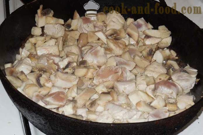 Poulet braisé aux champignons ou comment faire cuire le ragoût de poulet - une étape par étape des photos de recettes