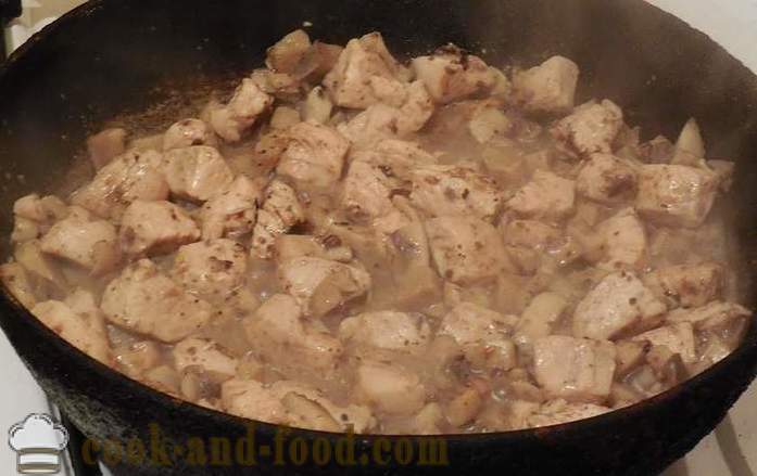 Poulet braisé aux champignons ou comment faire cuire le ragoût de poulet - une étape par étape des photos de recettes
