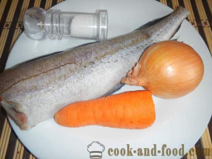 Pollack délicieux cuit au four avec des oignons et des carottes - comment faire cuire lieus dans le four - une étape par étape des photos de recettes