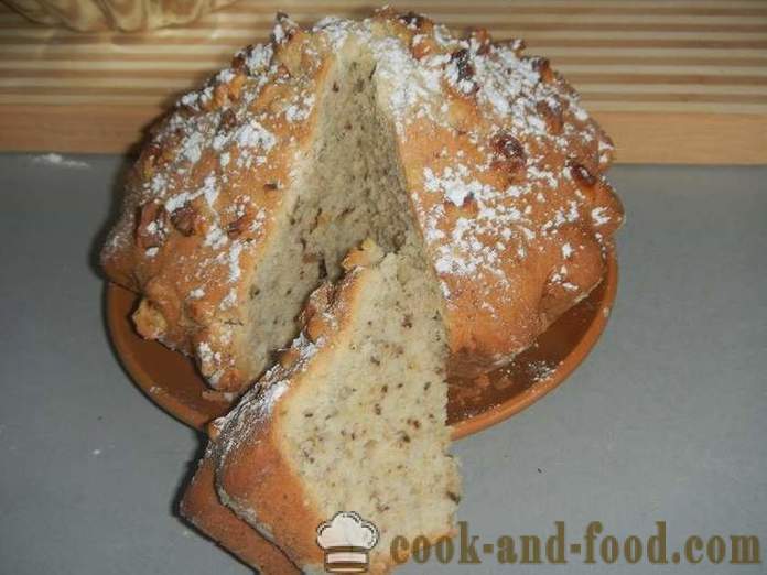 Petit gâteau simple noix sur kéfir - comment faire cuire un gâteau à la maison, étape par recette pas à pas avec des photos.