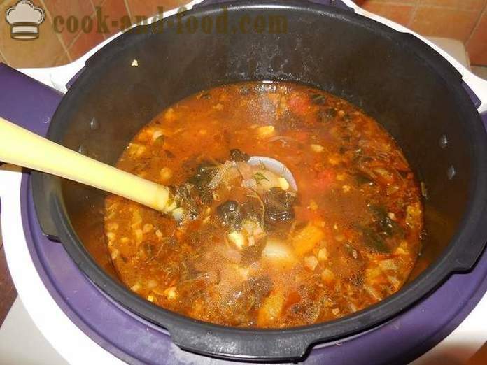 Soupe verte à l'oseille dans multivarka comment faire cuire la soupe verte multivarka, étape par recette pas à pas avec des photos.