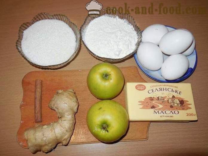 Tarte aux pommes luxuriante multivarka à la cannelle et le gingembre - comment faire une tarte aux pommes dans multivarka, étape par recette pas à pas avec des photos.