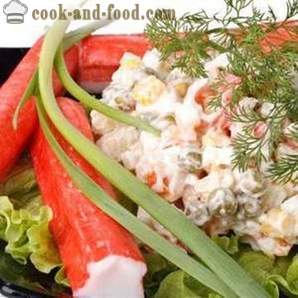 Salade de crabe - recette pour un classique et simple, avec des photos. Comment faire cuire une délicieuse salade de crabe avec du maïs, du riz et du concombre